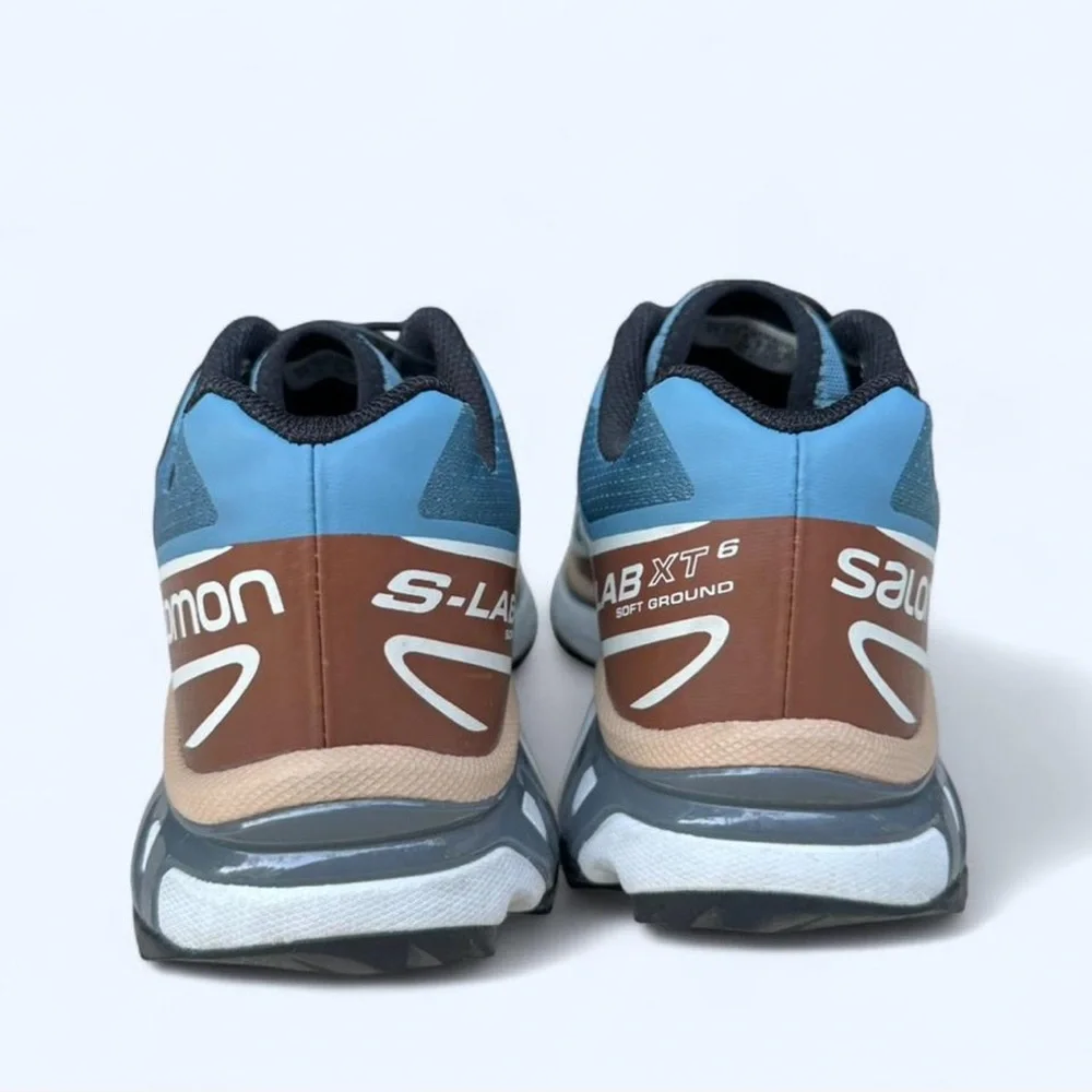 Salomon XT-6 Walnut Maritime Blue Huckleberry Sneakers size 9
